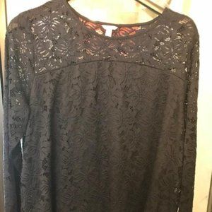 NWOT NAVY BLUE FLORAL LACE BLOUSE 18/20W